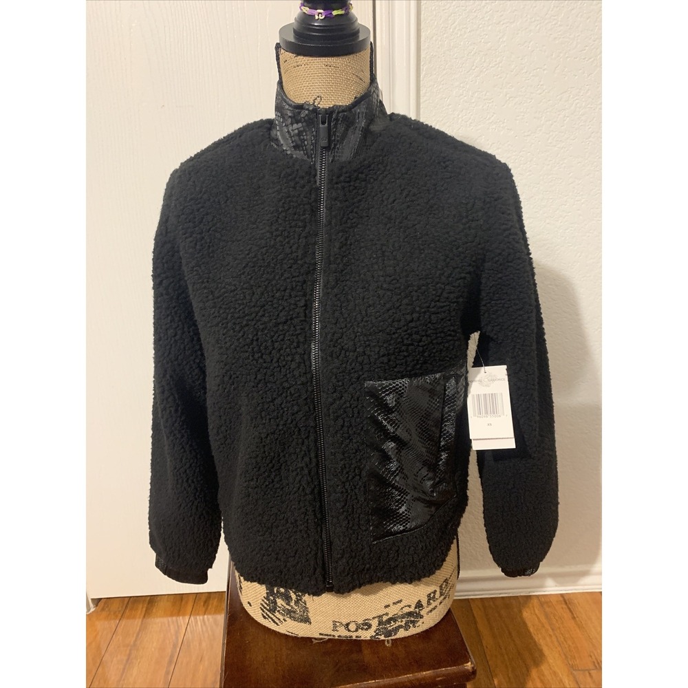 juicy couture XS Liquorice Sherpa Jacket Warm Black Full Zip NWT